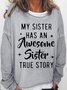 Women Text Letters Crew Neck Cotton-Blend Long Sleeve Casual Daily Spring/Fall Sweatshirt