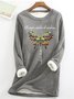 Women's Whisper Words Of Wisdom Butterfly Printed Graphic Simple Crew Neck Sweatshirt
