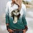 ANNIECLOTH Loose Cat Crew Neck Casual Sweatshirt