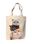 Cute Cat Canvas Shopping Bag