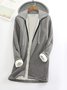 ANNIECLOTH Casual Hooded Fleece Thermal Loose Long Sleeve Jacket & Outerwear