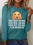 Women Text Letters Crew Neck Cotton-Blend Long Sleeve Casual Daily Spring/Fall Blouse