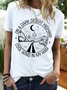 Women's On A Dark Desert Highway Cool Wind In My Hair Funny Graphic Printing Crew Neck Regular Fit Casual Cotton-Blend T-Shirt