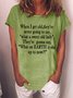 Women Text Letters Crew Neck Cotton-Blend Short Sleeve Casual Daily Summer T-shirt