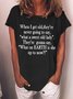 Women Text Letters Crew Neck Cotton-Blend Short Sleeve Casual Daily Summer T-shirt