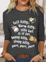 Women Text Letters Crew Neck Cotton-Blend Long Sleeve Casual Daily Spring/Fall Blouse