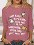 Women Text Letters Crew Neck Cotton-Blend Long Sleeve Casual Daily Spring/Fall Blouse