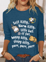Women Text Letters Crew Neck Cotton-Blend Long Sleeve Casual Daily Spring/Fall Blouse