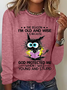 Cat The Reason I'm Old And Wise Is Because God Protected Me Crew Neck Casual Shirt