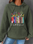 Women's I'm With The Banned Flowers Book Lover Gift Simple Hoodie Floral Loose Hoodie