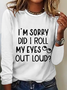 Women's Funny Word Casual Regular Fit Long Sleeve Shirt
