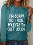 Women's Funny Word Casual Regular Fit Long Sleeve Shirt