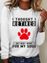 Women Dog Crew Neck Cotton-Blend Long Sleeve Simple Daily Spring/Fall Blouse