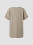 Women's Casual Cotton-Blend Short Sleeve Shirt & Top