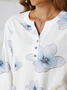 Vintage Casual Floral Half Sleeve Woven Blouse
