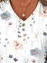 Floral Casual Petal Sleeve Jersey T-Shirt