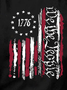 Cotton America Flag Crew Neck Casual T-Shirt