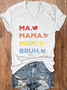 Women's Ma Mama Mom Bruh Print Casual T-Shirt
