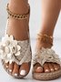 Pu Casual Summer Floral Slide Sandals