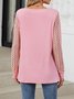 Women Plain Crew Neck Long Sleeve Casual Daily Spring/Fall Blouse