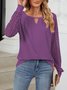 Women Plain Crew Neck Long Sleeve Casual Daily Spring/Fall Blouse