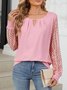 Women Plain Crew Neck Long Sleeve Casual Daily Spring/Fall Blouse