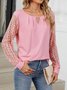 Women Plain Crew Neck Long Sleeve Casual Daily Spring/Fall Blouse