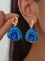 1pair Vintage Irregular Texture Hollow Out Dangle Earrings