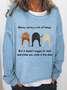 Women Snowflake Crew Neck Cotton-Blend Long Sleeve Casual Daily Spring/Fall Sweatshirt