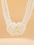 Elegant Color-block Faux Pearl Bead Multi-layer Necklace