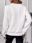 Women Plain Crew Neck Jacquard Long Sleeve Casual Daily Spring/Fall Sweatshirt