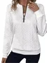 Women Plain Crew Neck Jacquard Long Sleeve Casual Daily Spring/Fall Sweatshirt