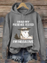 Women Text Letters Hoodie Cotton-Blend Long Sleeve Casual Daily Spring/Fall Hoodie