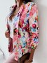 Casual Shawl Collar Floral Blazer