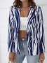Striped Loose Casual Others Blazer