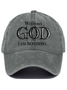 Unisex Distressed Washed Cotton Retro Faith Print Hat