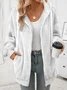 Loose Fluff/Granular Fleece Fabric Casual Zipper Teddy Jacket