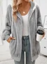 Loose Fluff/Granular Fleece Fabric Casual Zipper Teddy Jacket