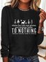 Women Text Letters Crew Neck Cotton-Blend Long Sleeve Casual Daily Spring/Fall T-shirt