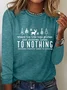 Women Text Letters Crew Neck Cotton-Blend Long Sleeve Casual Daily Spring/Fall T-shirt