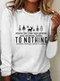 Women Text Letters Crew Neck Cotton-Blend Long Sleeve Casual Daily Spring/Fall T-shirt