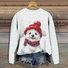 Christmas Santa Claus Crew Neck Dog Casual Knitted Sweater