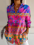 Women Floral Shirt Collar Long Sleeve Casual Daily Spring/Fall Shirt