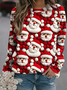 Women's Santa Claus Print Crewneck Sweatshirt