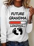 Women Text Letters Crew Neck Cotton-Blend Long Sleeve Casual Daily Spring/Fall Blouse