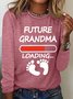 Women Text Letters Crew Neck Cotton-Blend Long Sleeve Casual Daily Spring/Fall Blouse