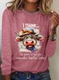 Highland Cow Funny Quote Casual Long Sleeve Shirt