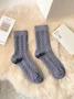1pair Women High-Elastic Twist Mid-calf Socks
