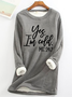 Women Text Letters Crew Neck Long Sleeve Casual Daily Spring/Fall Sweatshirt