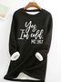 Women Text Letters Crew Neck Long Sleeve Casual Daily Spring/Fall Sweatshirt